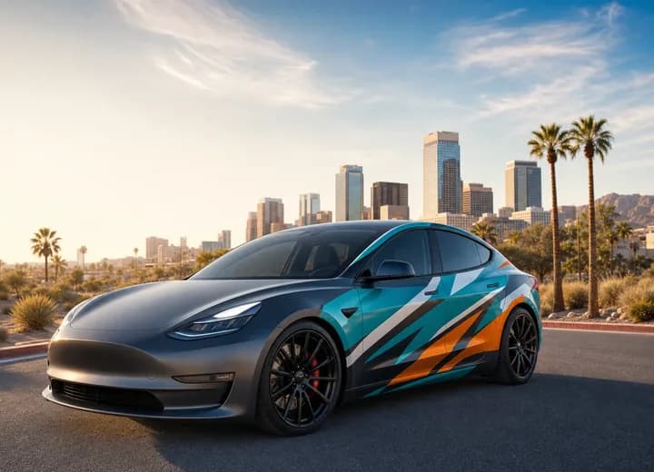 Tesla color-change wrap