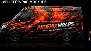 Vehicle van mockup